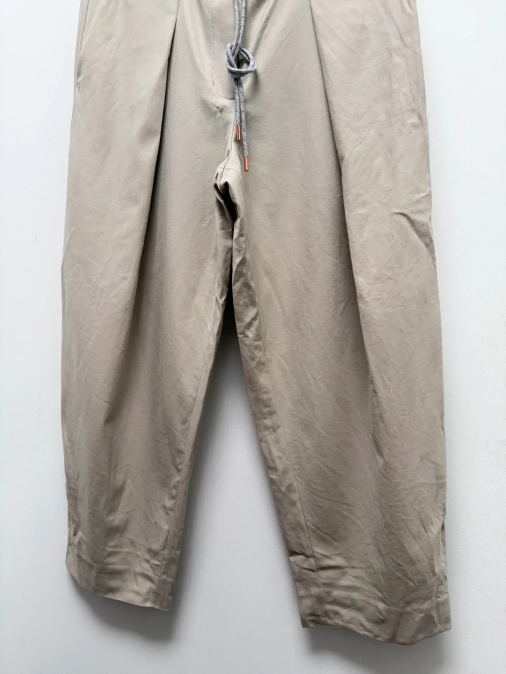 Kit And Ace Quick Drawstring Trouser West Coast Fit Tan Gray Size 4